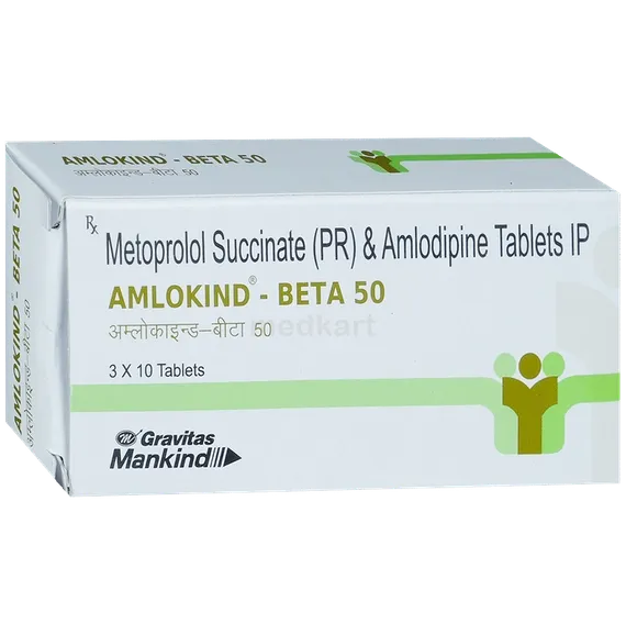 amlokind beta 50mg tablet 10's